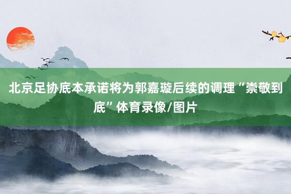 北京足协底本承诺将为郭嘉璇后续的调理“崇敬到底”体育录像/图片