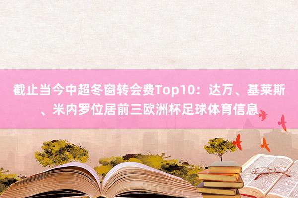 截止当今中超冬窗转会费Top10：达万、基莱斯、米内罗位居前三欧洲杯足球体育信息